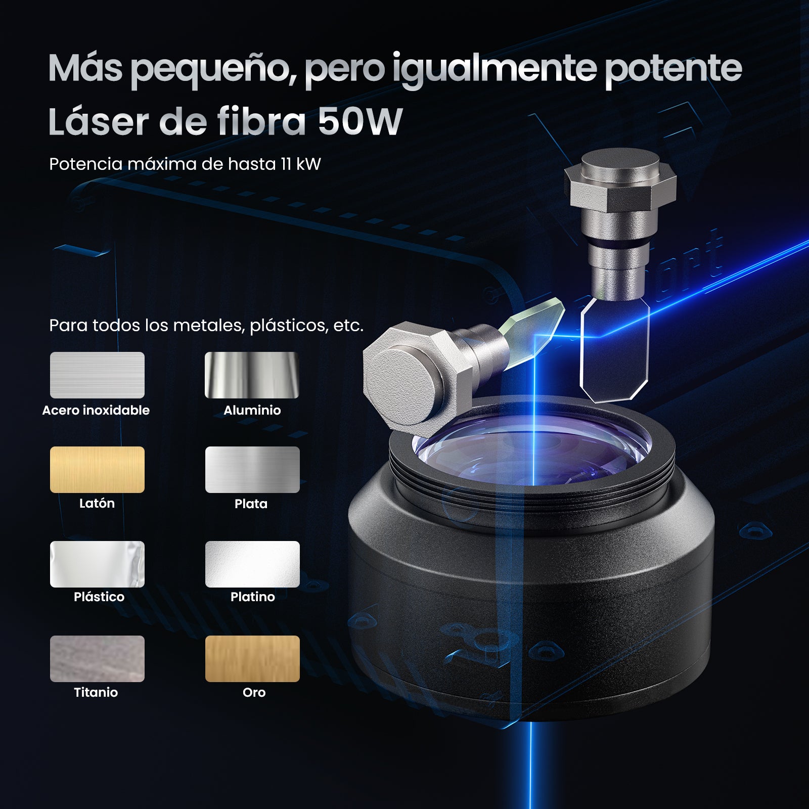 Monport GM 50W Máquina de grabado y marcado láser de fibra integrada