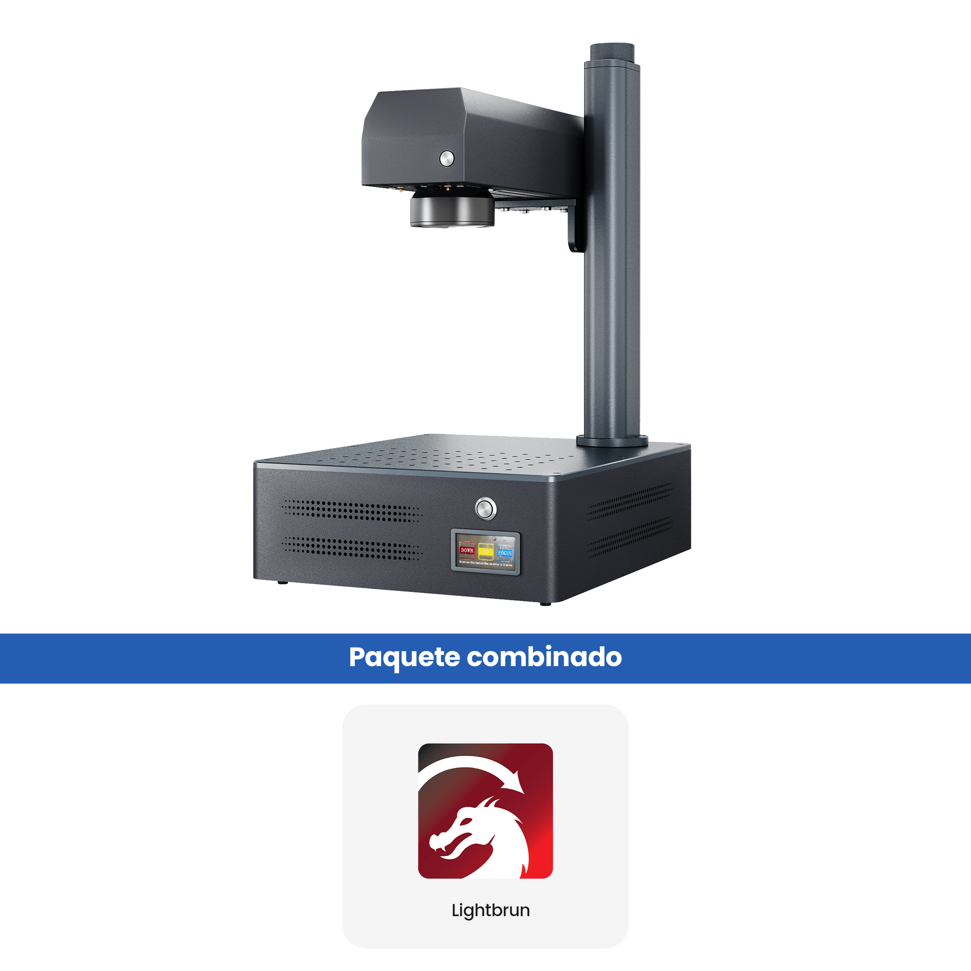 Máquina de marcado y grabado láser de fibra integrado Monport GM 50W Pro con enfoque automático