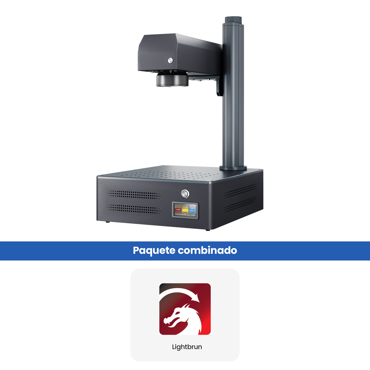 Máquina de grabado y marcado láser de fibra MOPA integrada Monport GM 60W Pro con enfoque automático