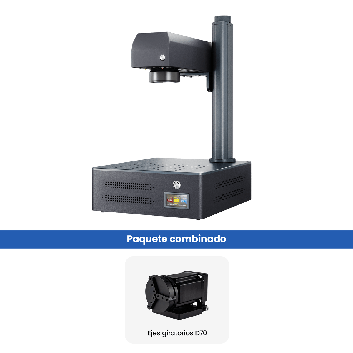 Máquina de grabado y marcado láser de fibra MOPA integrada Monport GM 60W Pro con enfoque automático