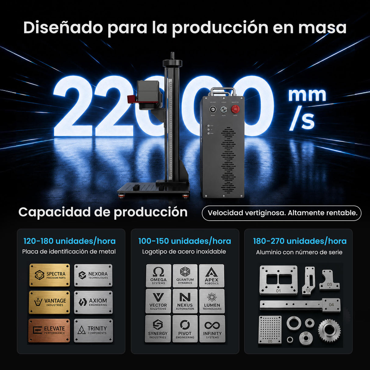Monport GPro 200W MOPA Vision Máquina Láser de Fibra – Con Sistema de Visión para Posicionamiento Automático, Grabado de Metal de Alta Precisión y Marcado Láser