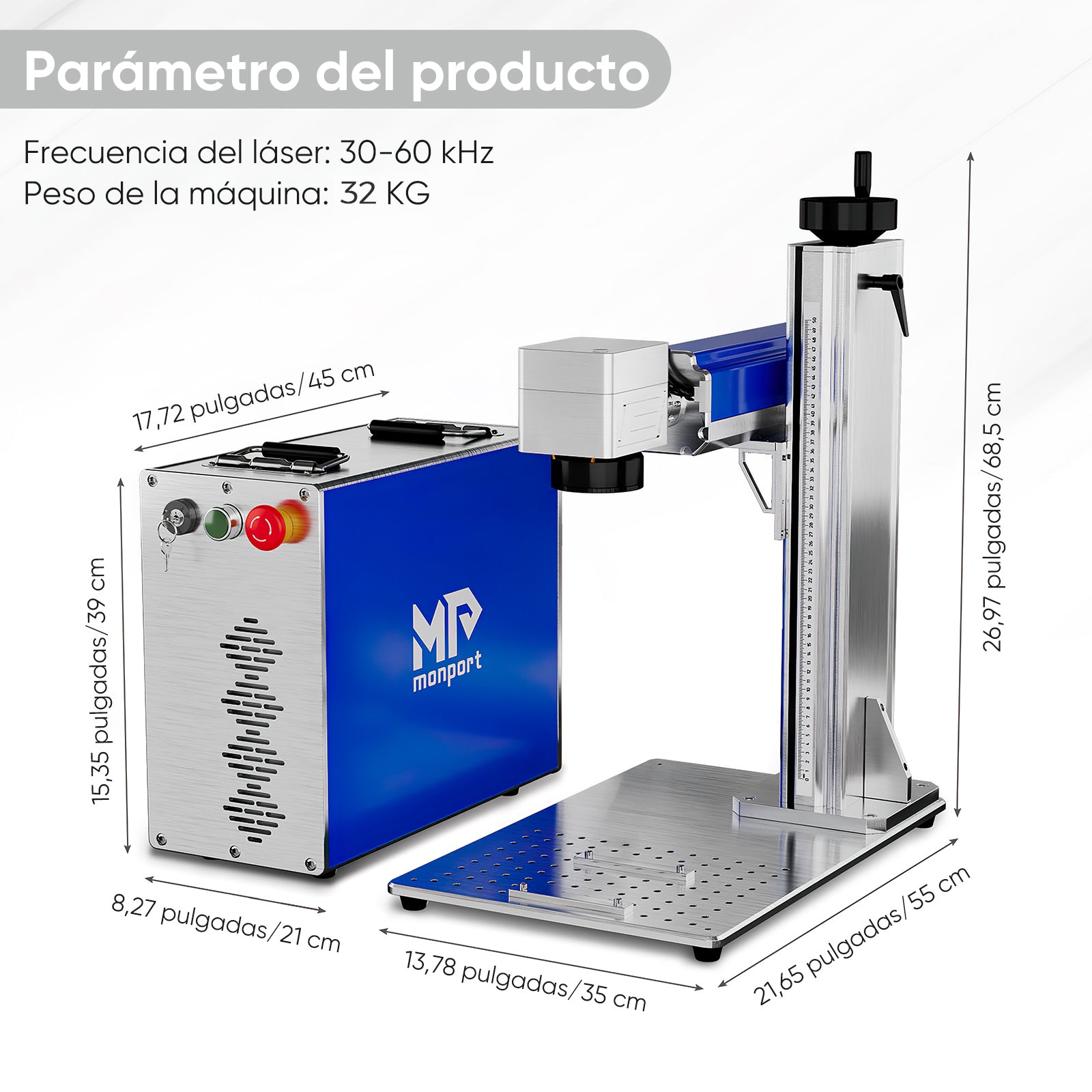 Grabador láser de fibra Monport de 30W (5.9