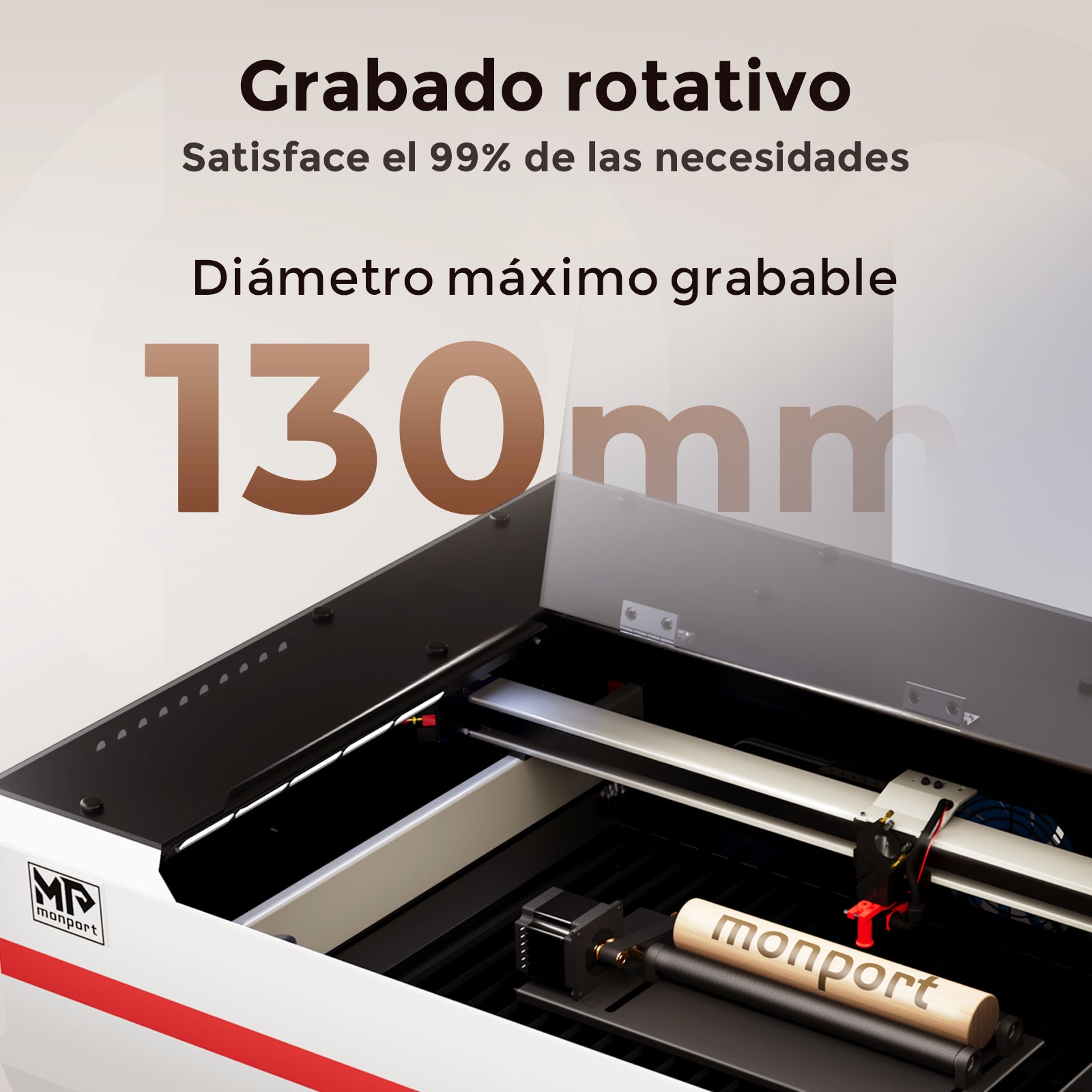 Monport Reno65 Pro Grabadora y Cortadora Láser de CO2 de Sobremesa de 65W (24