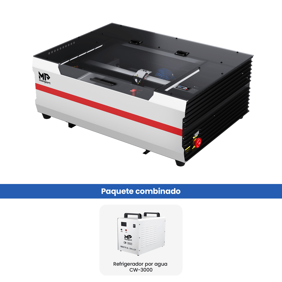 Monport Reno45 de 45W Grabador y cortador láser de CO2 de escritorio (16" x 12") con enfoque semiautomático completamente nuevo