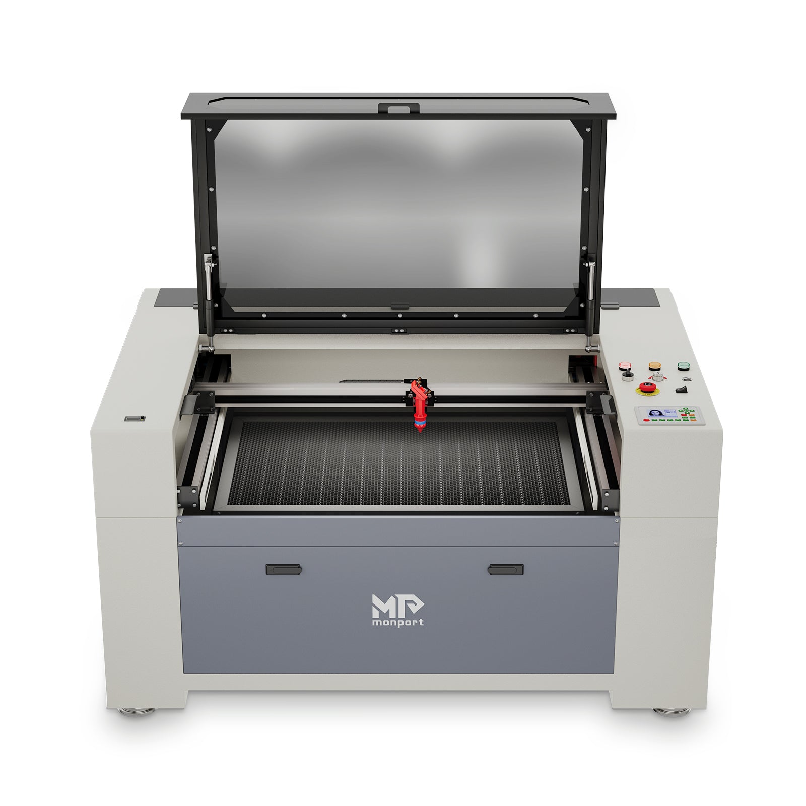 Monport 90W CO2 Sistema de refrigeración por agua integrado Máquina de grabado láser y cortador con superficie de grabado (900x600 mm)