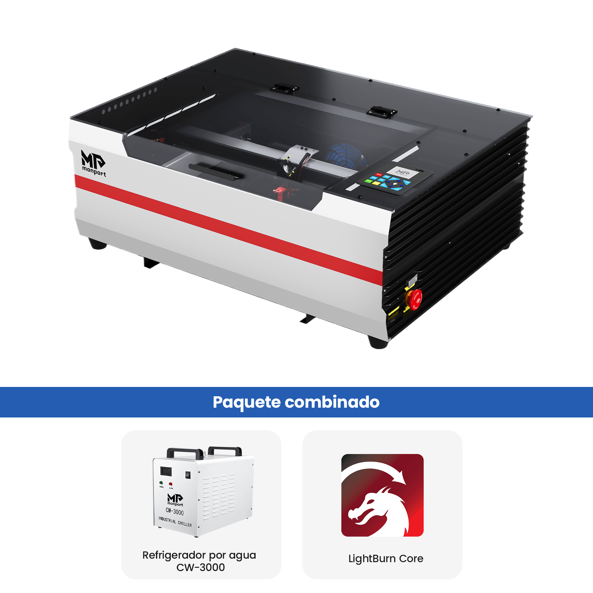 Monport Reno45 Pro de 45W Grabador y cortador láser de CO2 de escritorio (16