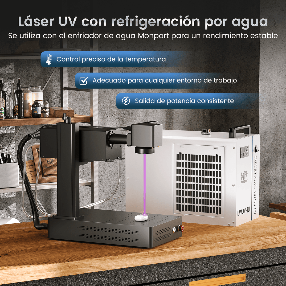 Monport 10W Grabador y Marcador Láser UV