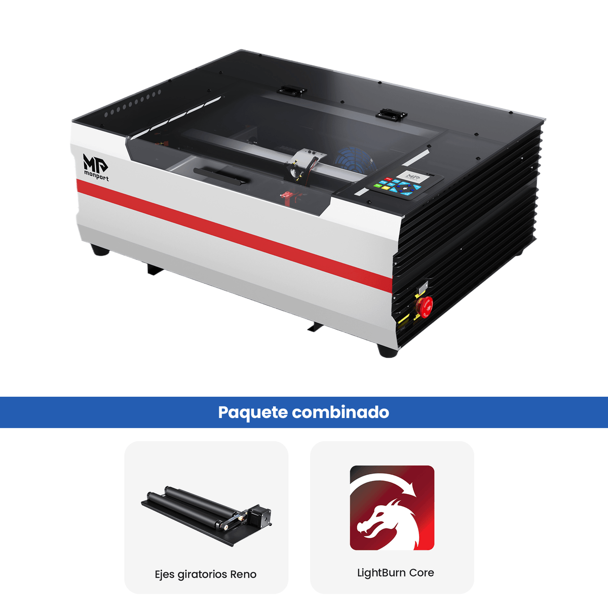 Monport Reno45 Pro Vision 45W Grabadora y Cortadora Láser CO₂ de Escritorio (16
