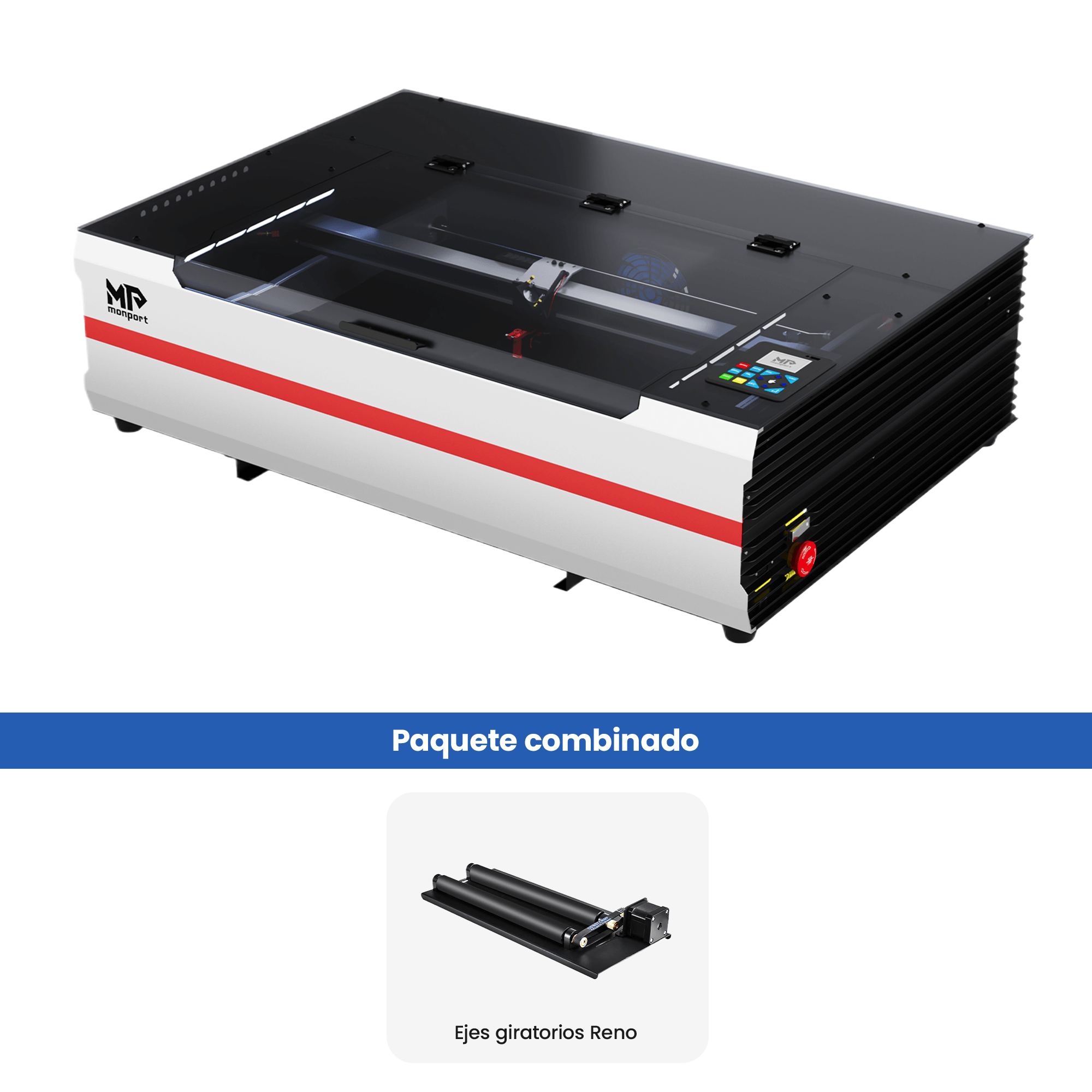 Monport Reno65 Pro Grabadora y Cortadora Láser de CO2 de Sobremesa de 65W (24