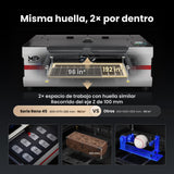 Monport Reno45 Pro Vision 45W Grabadora y Cortadora Láser CO₂ de Escritorio (16" x 12") con Cámara HD de 8MP, Autofocus Magnético y Sistema de Refrigeración por Agua Integrado
