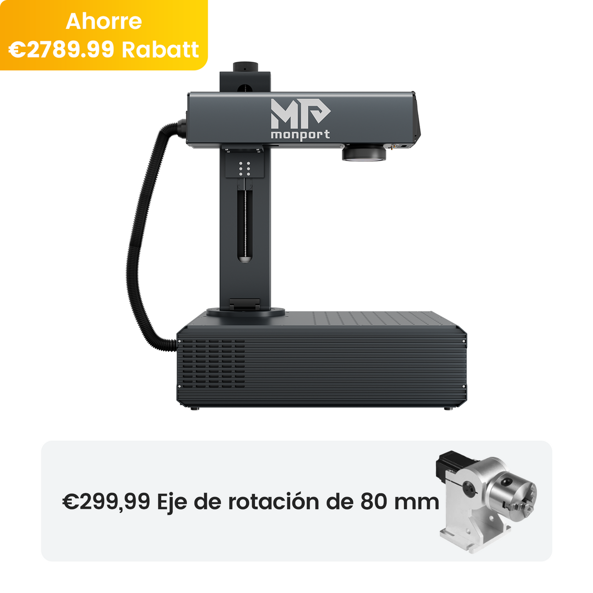 Grabador y marcador láser de fibra MOPA integrado de 100W mejorado Monport GA con enfoque automático