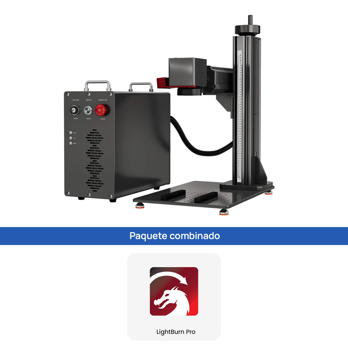 Monport GPro 60W MOPA Vision Máquina Láser de Fibra – Con Sistema de Visión para Posicionamiento Automático, Grabado de Metal de Alta Precisión y Marcado Láser