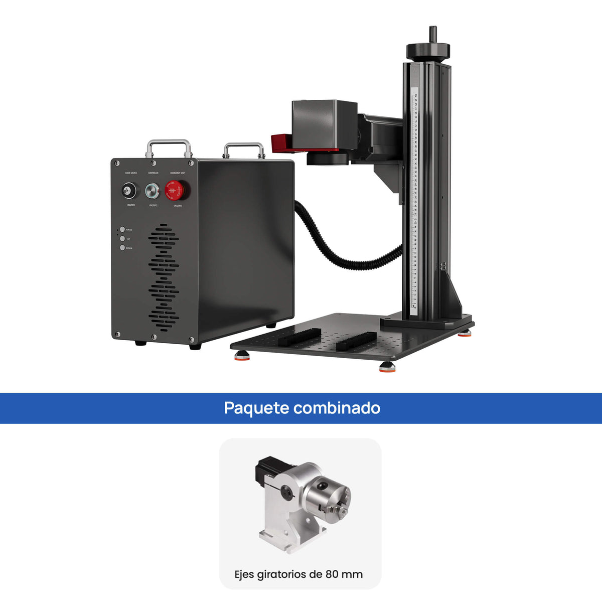 Monport GPro 60W MOPA Vision Máquina Láser de Fibra – Con Sistema de Visión para Posicionamiento Automático, Grabado de Metal de Alta Precisión y Marcado Láser