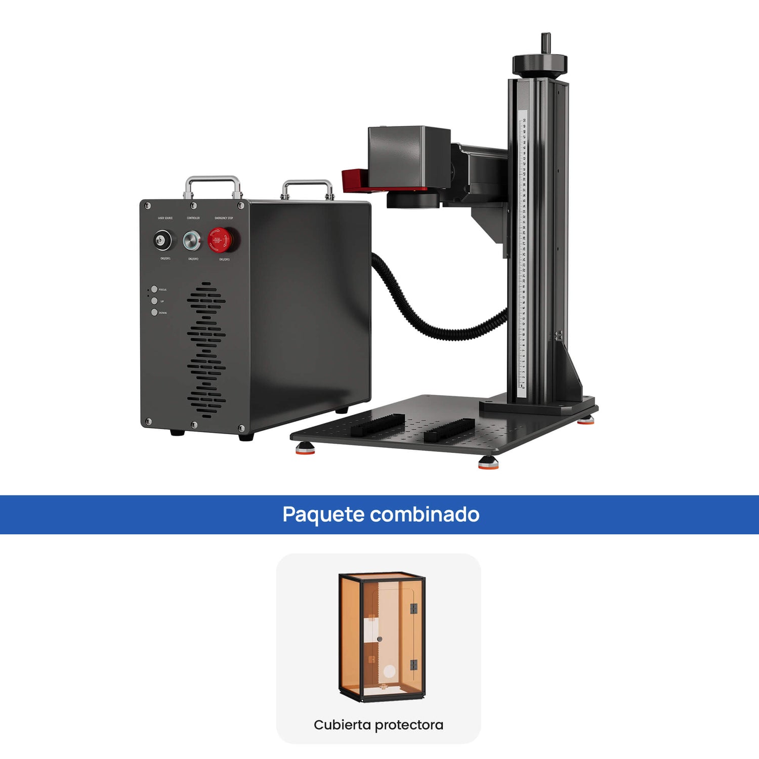 Monport GPro 60W MOPA Vision Máquina Láser de Fibra – Con Sistema de Visión para Posicionamiento Automático, Grabado de Metal de Alta Precisión y Marcado Láser