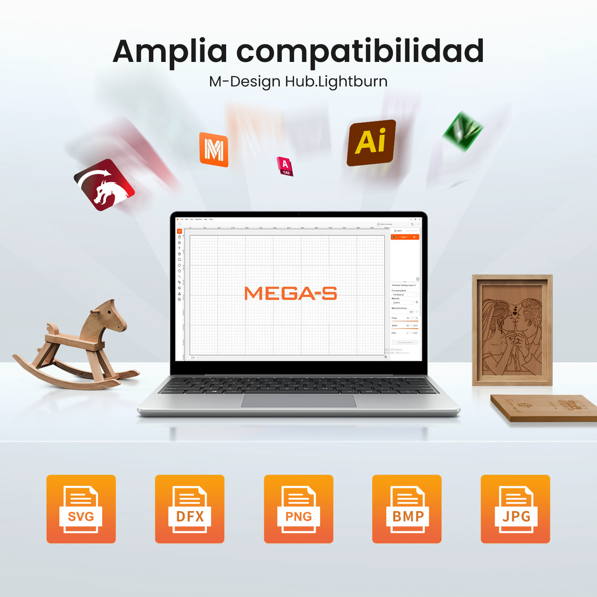 Monport MegaS – Actualización de la serie Mega: máquina de grabado y corte láser CO₂ de 70W con precisión inteligente