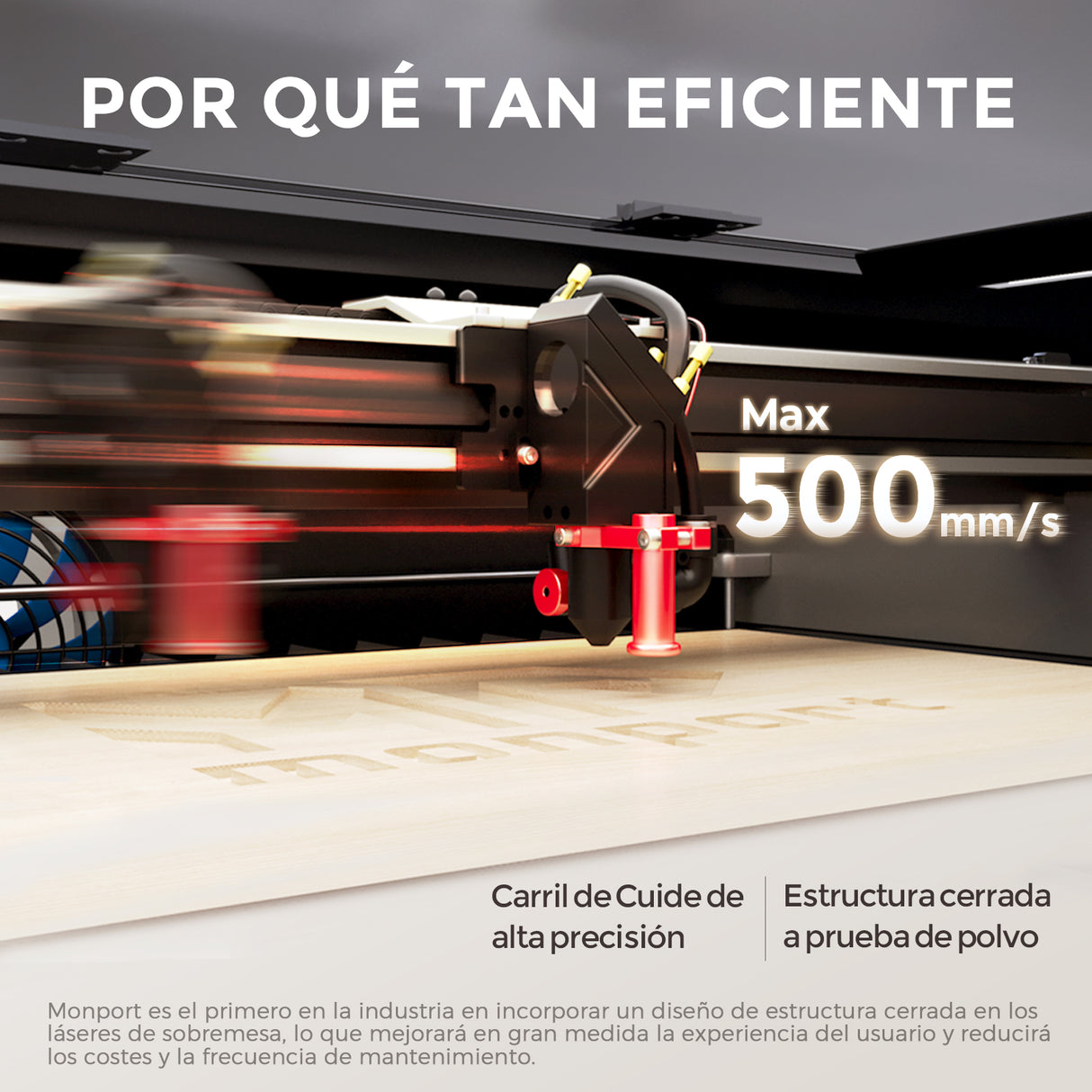 Monport Reno45 de 45W Grabador y cortador láser de CO2 de escritorio (16" x 12") con enfoque semiautomático completamente nuevo