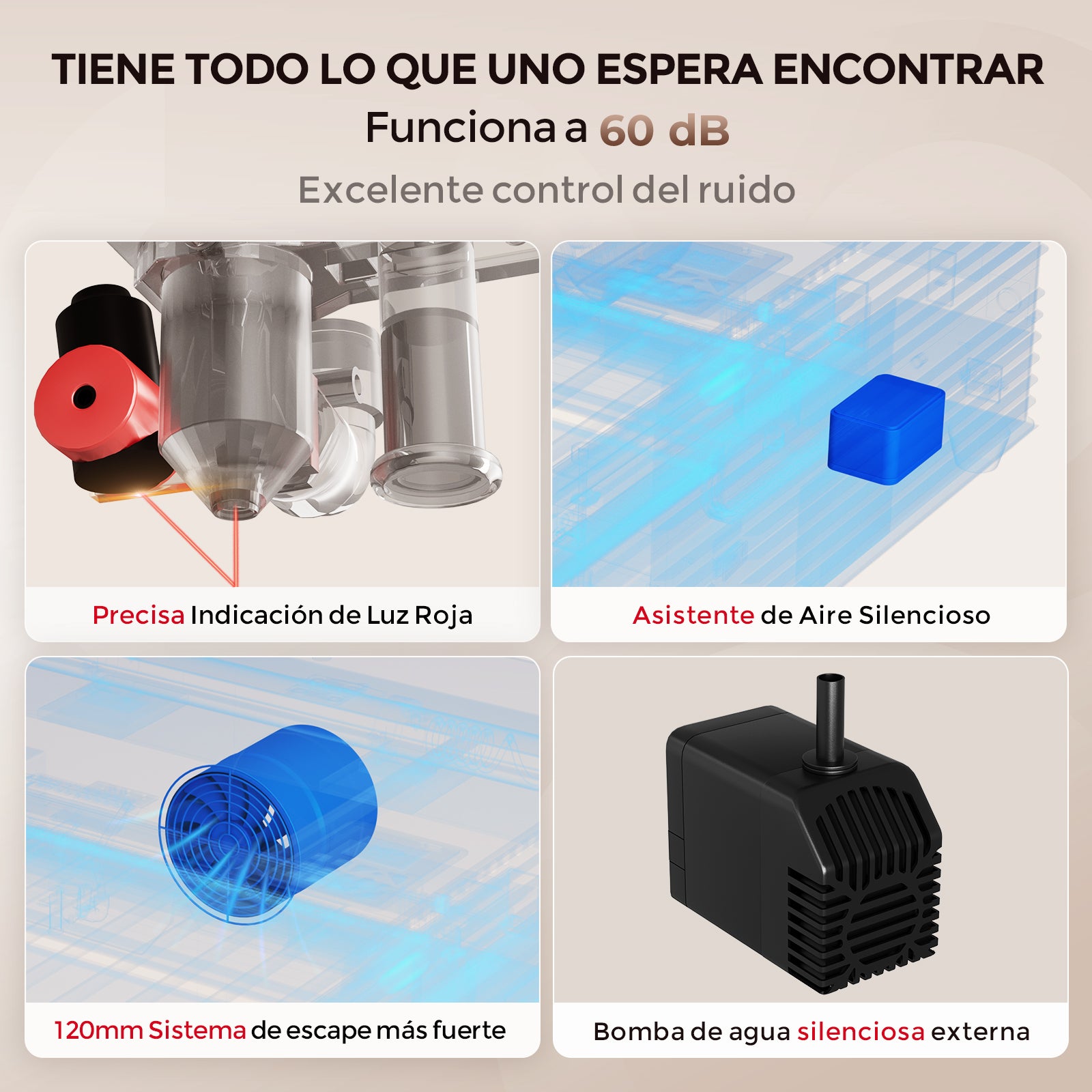 Monport Reno45 Pro de 45W Grabador y cortador láser de CO2 de escritorio (16
