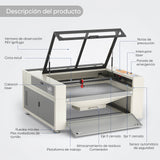 Máquina de grabado láser y cortadora con sistema de refrigeración por agua integrado de CO2 Monport de 130W con superficie de grabado (1300x900 mm)