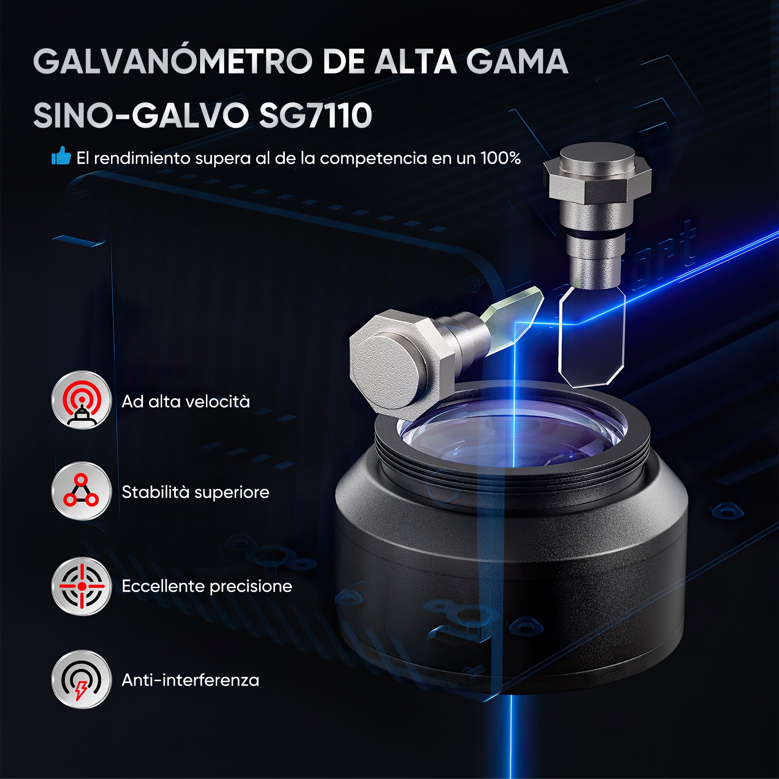 Grabador y marcador láser de fibra integrado Monport GA Enhanced de 30W con enfoque automático