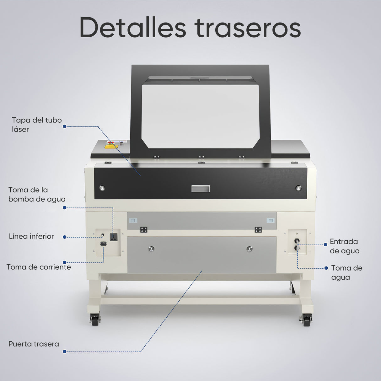 Máquina de grabado y cortadora láser CO2 Monport de 60W (700x500 mm) para grabar superficies con enfoque automático