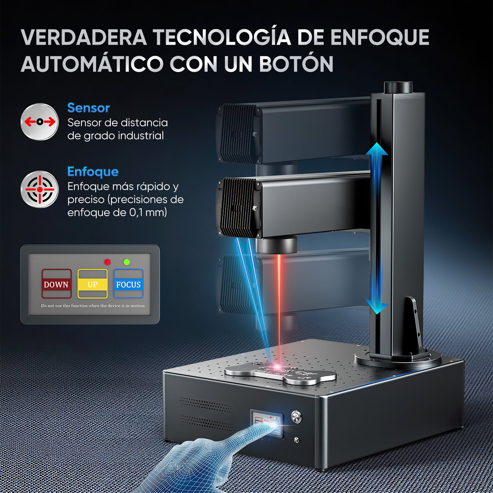 Grabador y marcador láser de fibra integrado Monport GA Enhanced de 30W con enfoque automático