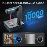 Grabador y marcador láser de fibra MOPA integrado de 100W mejorado Monport GA con enfoque automático