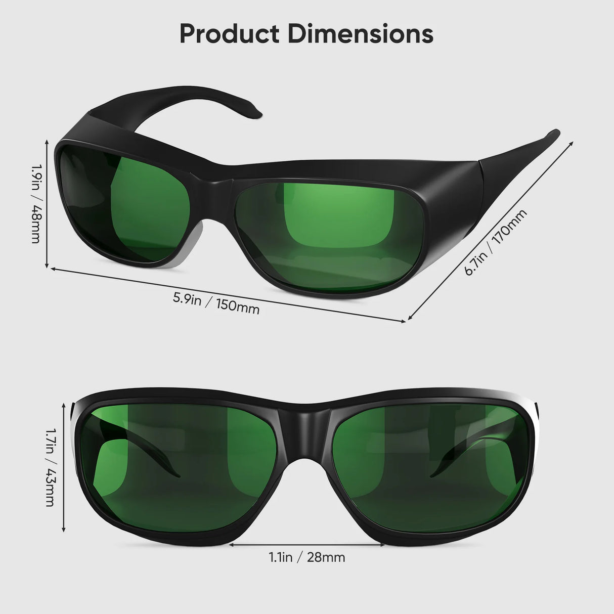 Gafas protectoras para grabadores láser de fibra - 1064 nm - OD7